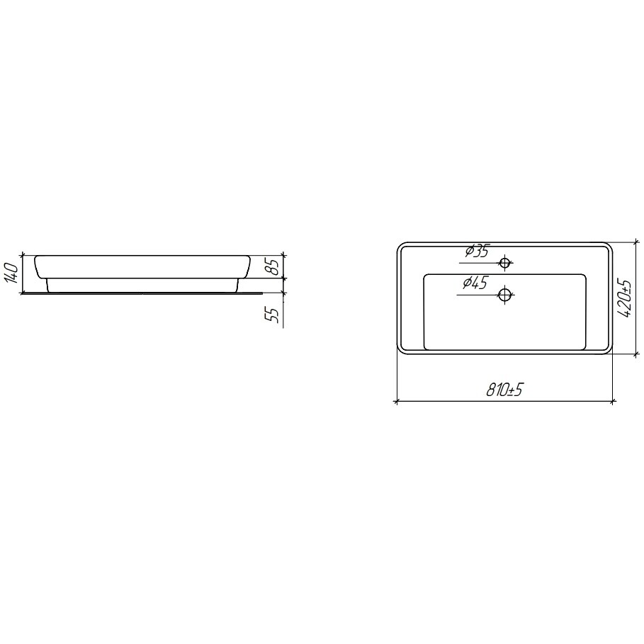 Раковина-чаша накладная фаянсовая 81 см белая Diwo "Углич" 0117 - изображение 8