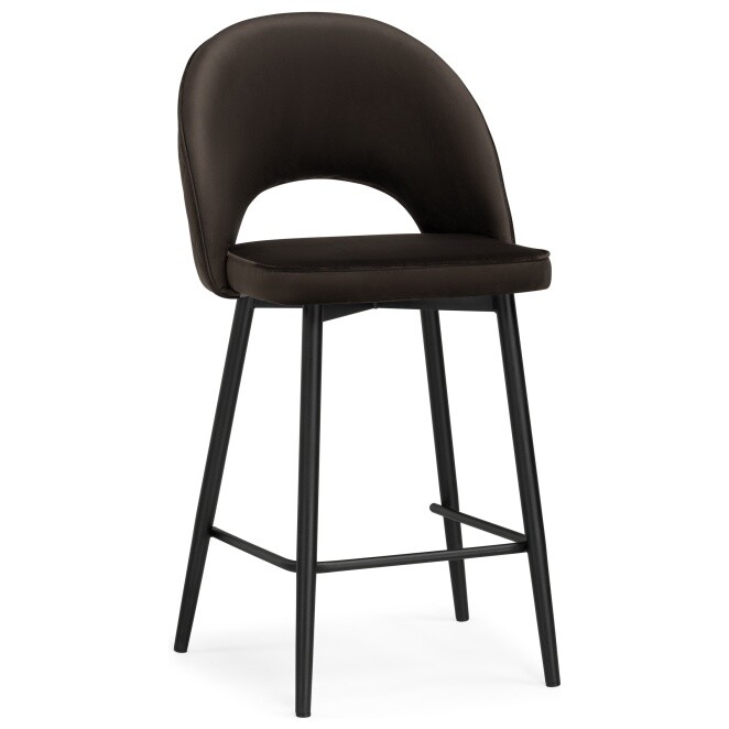 Полубарный стул на металлических ножках коричневый, черный &quot;Клэйн&quot;