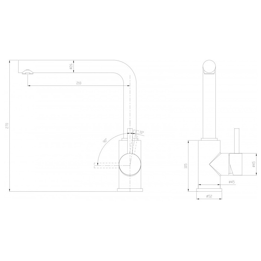 Смеситель для кухни однорычажный черный матовый Milacio Ultra MCU.555.MB - изображение 6