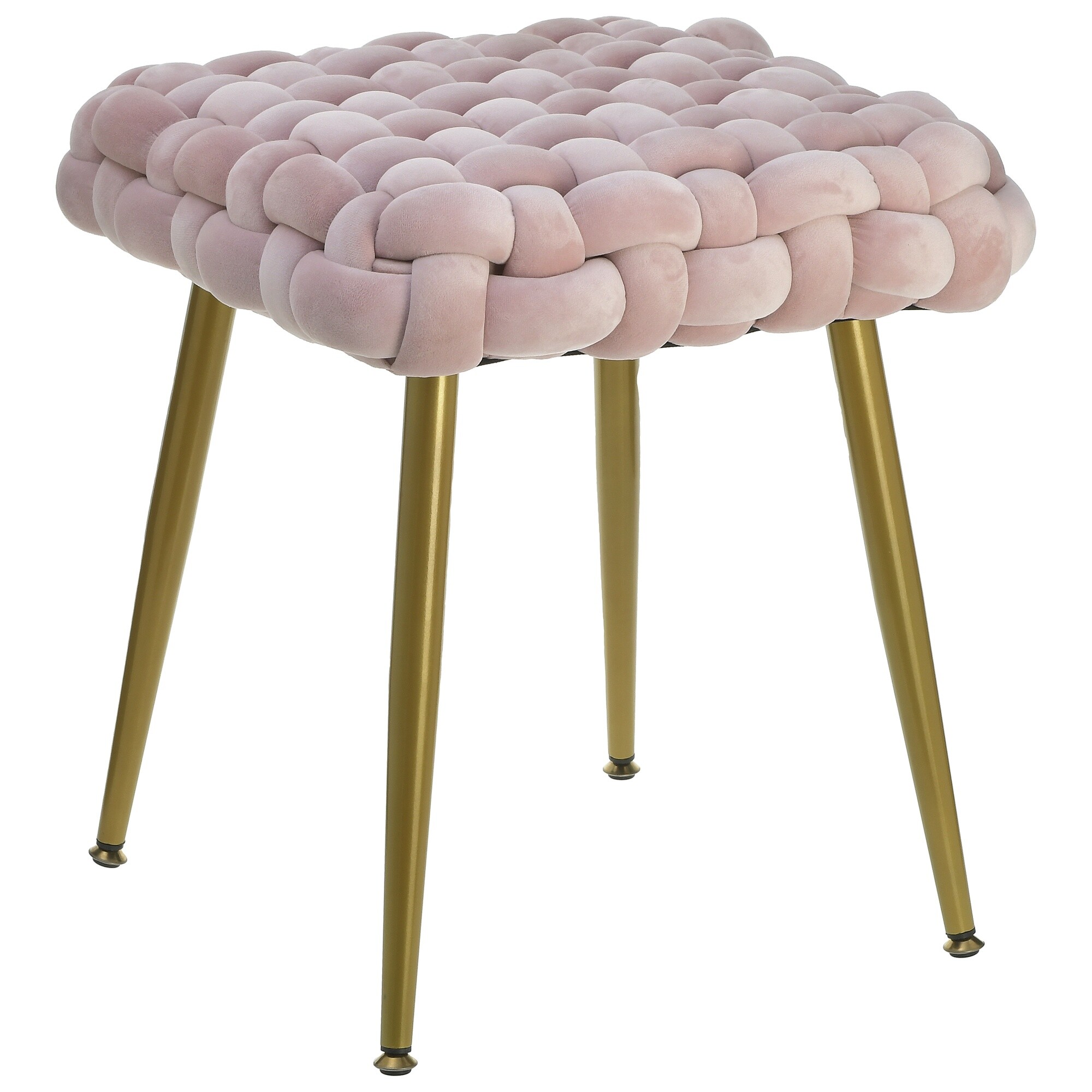 Табурет с мягким сиденьем на металлических ножках розовый, золотой 111874