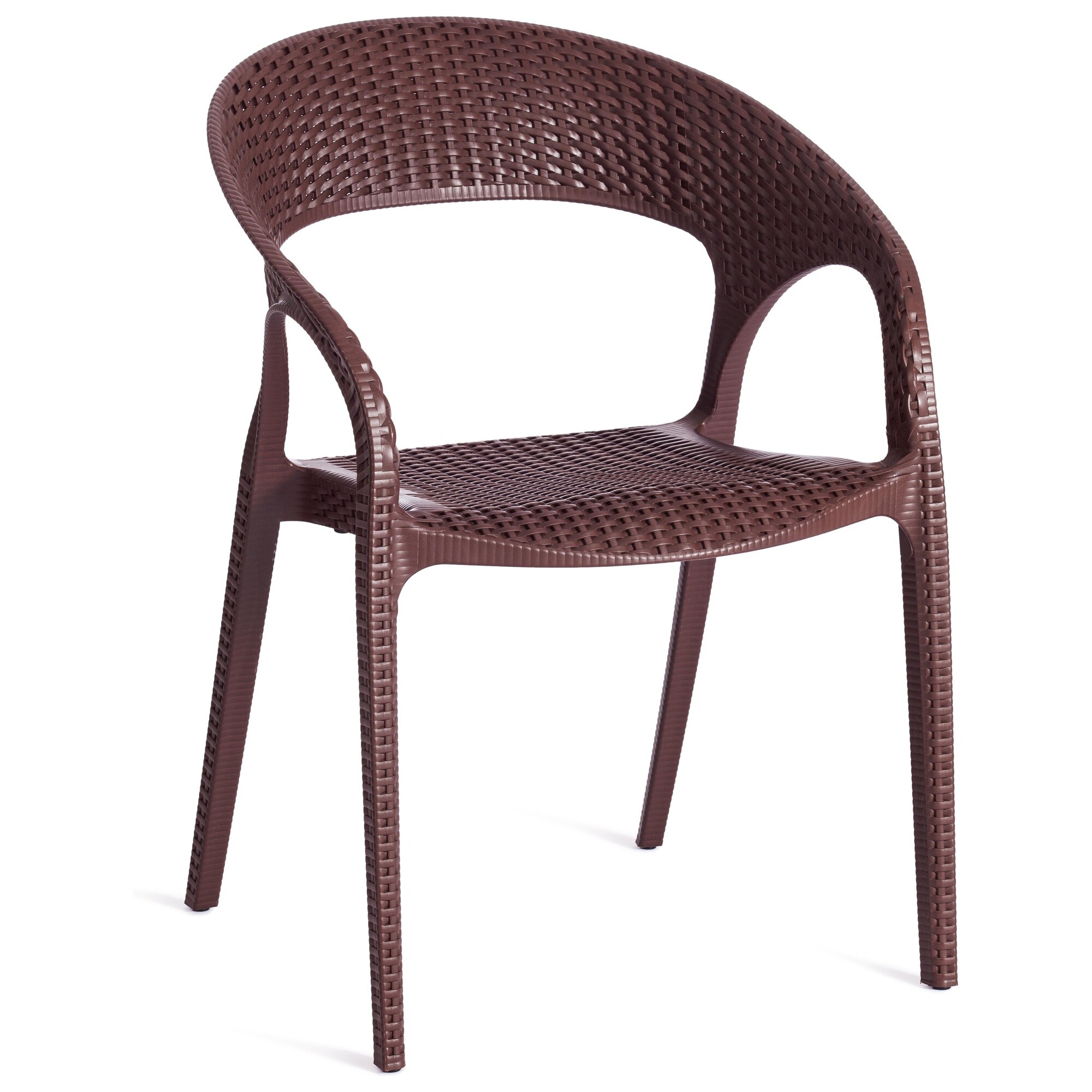 Кресло обеденное пластиковое коричневое Tinto, 4 шт.
