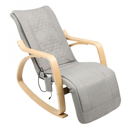 Кресло-качалка мягкое серо-бежевое Smart