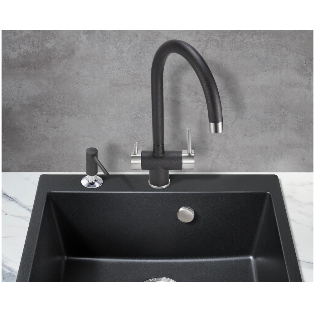 Смеситель для кухни однорычажный с краном для питьевой воды черный матовый Milacio Ultra MCU.554.MB - изображение 4