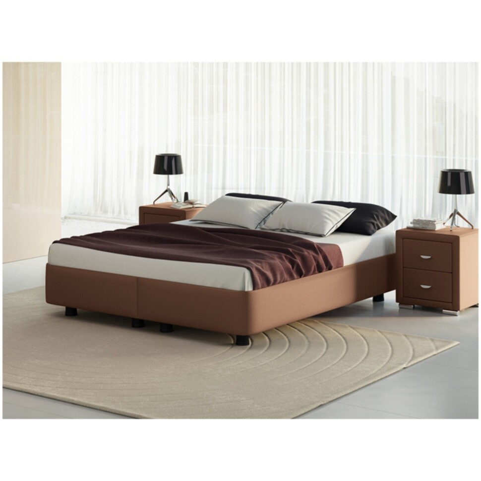 Кровать двуспальная без изголовья 180х200 см бронзовый перламутр Rocky Base Set