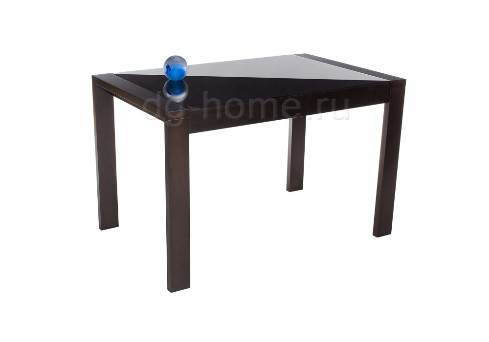 Обеденный стол раздвижной черный с белым 120-164 см Vegas