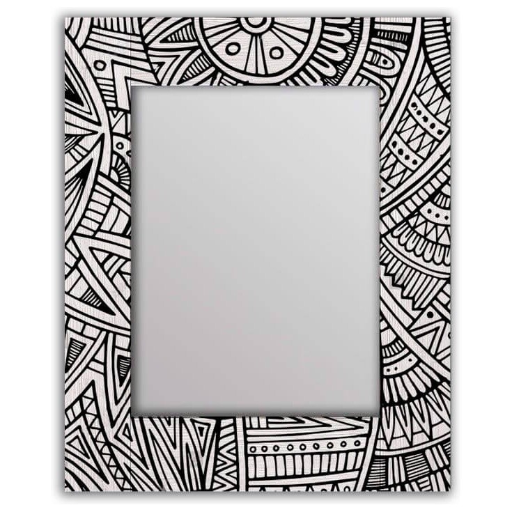 Зеркало настенное квадратное 60х60 см черно-белое &quot;Трайбл&quot;