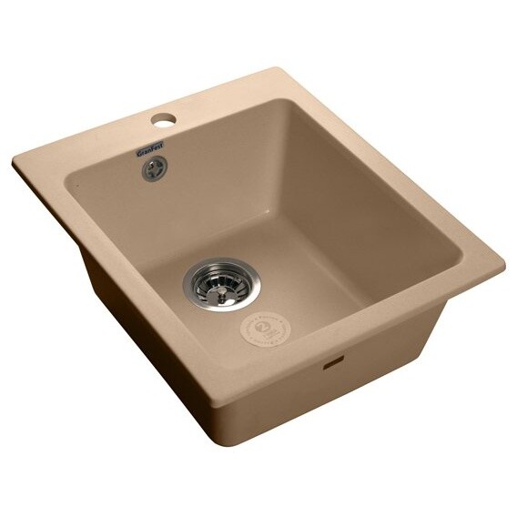 Мойка кухонная из искусственного мрамора 51х43 см топаз Granfest Practic GF-P-505 топаз
