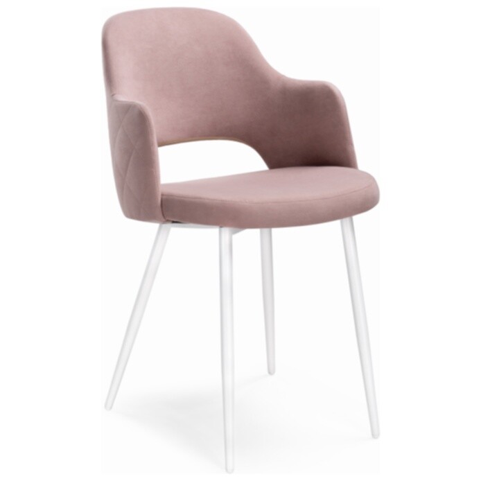 Обеденный стул с мягким сиденьем пыльно-розовый, белый &quot;Гутрид&quot;