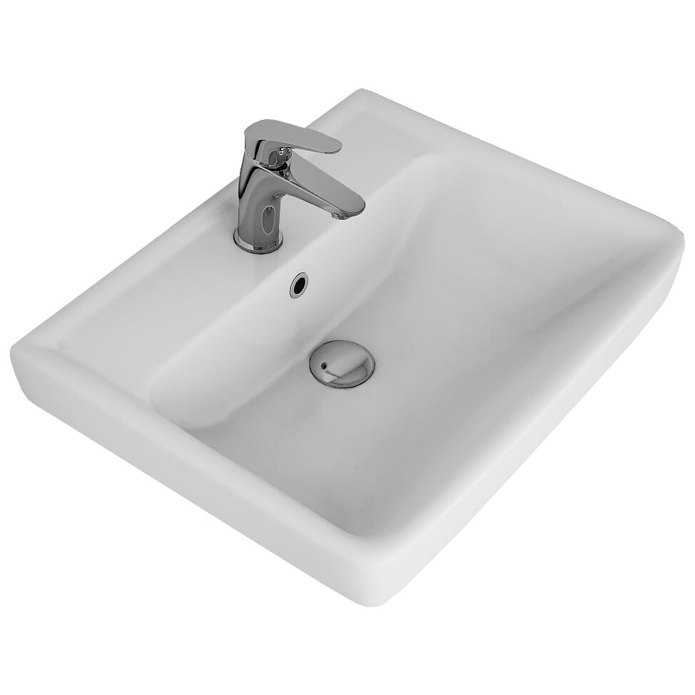Раковина мебельная прямоугольная 55 см белая Dreja Q 195476 - изображение 4