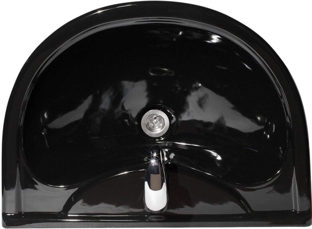 Раковина фарфоровая с пьедесталом 40х56 см черная Оскольская керамика "Престиж-55" 45174100302  - изображение 4