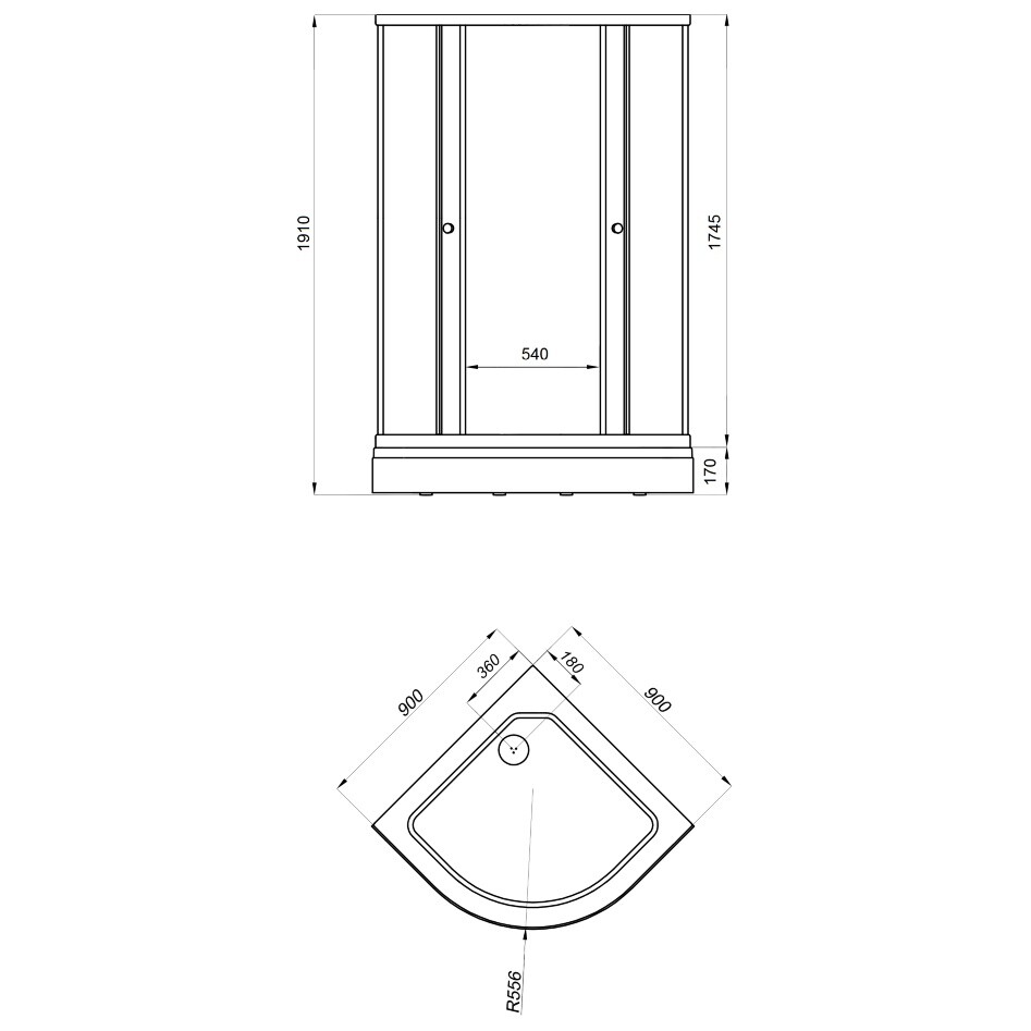 Душевой уголок четверть круга с низким поддоном 80х80 см белый Triton "Ультра А" Щ0000040486 - изображение 9
