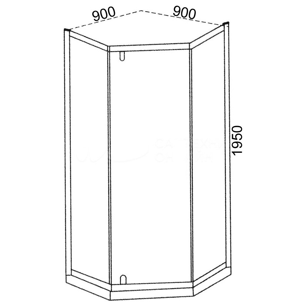 Душевой уголок пятиугольный 90x90 см черный матовый Cerutti SPA C3ABD - изображение 14