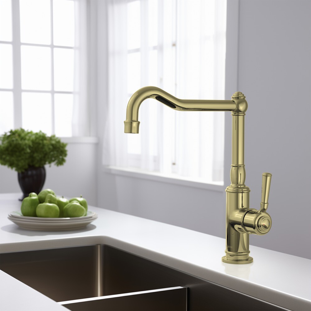 Смеситель для кухни с высоким изливом золото Aquatek "Классик" AQ1580PG - изображение 6