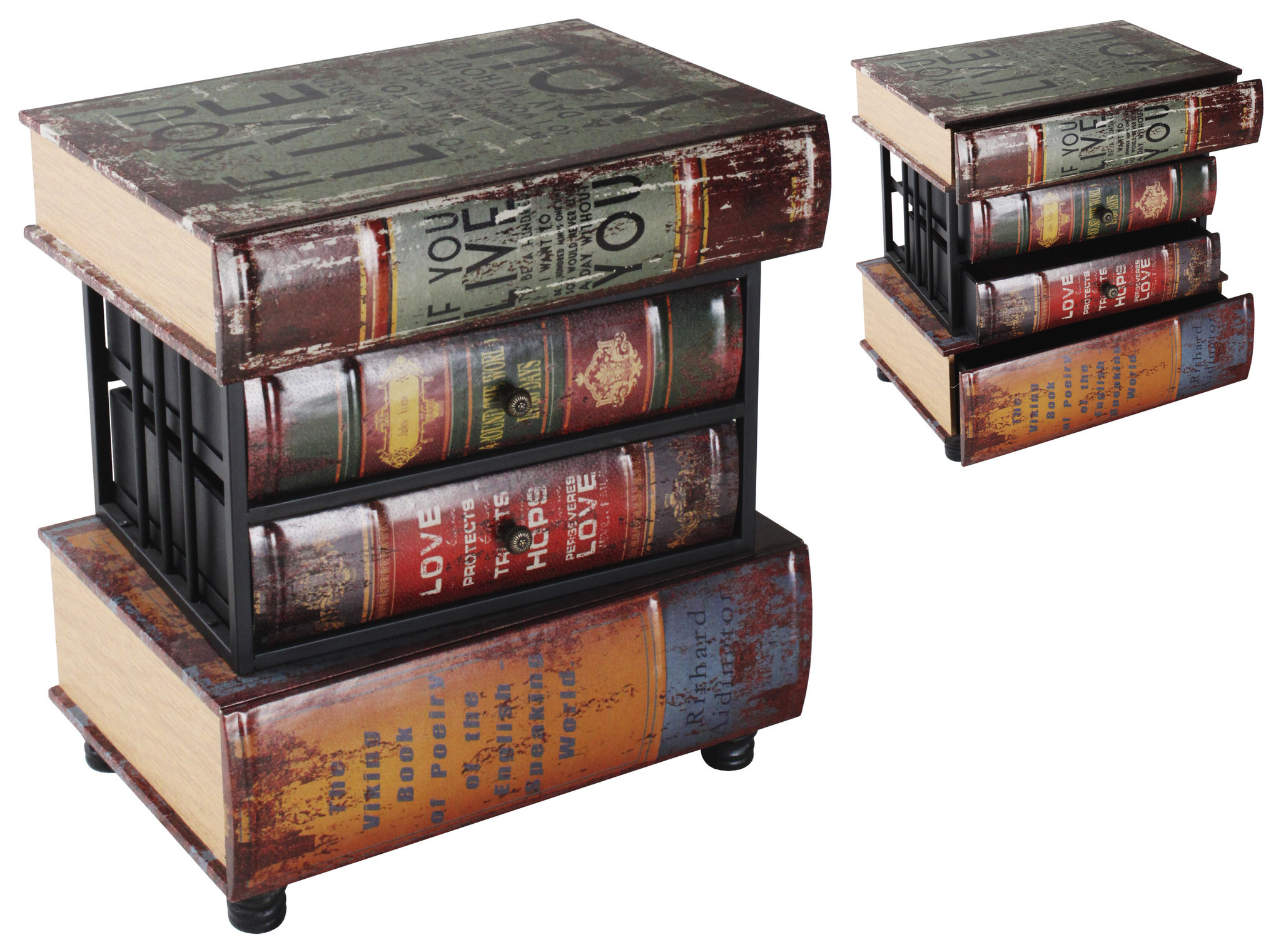 Прикроватная тумбочка с 4 ящиками в виде книг Book 2