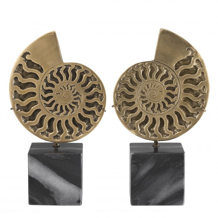 Фигурки декоративные латунные, 2 штуки Object Ammonite set of 2
