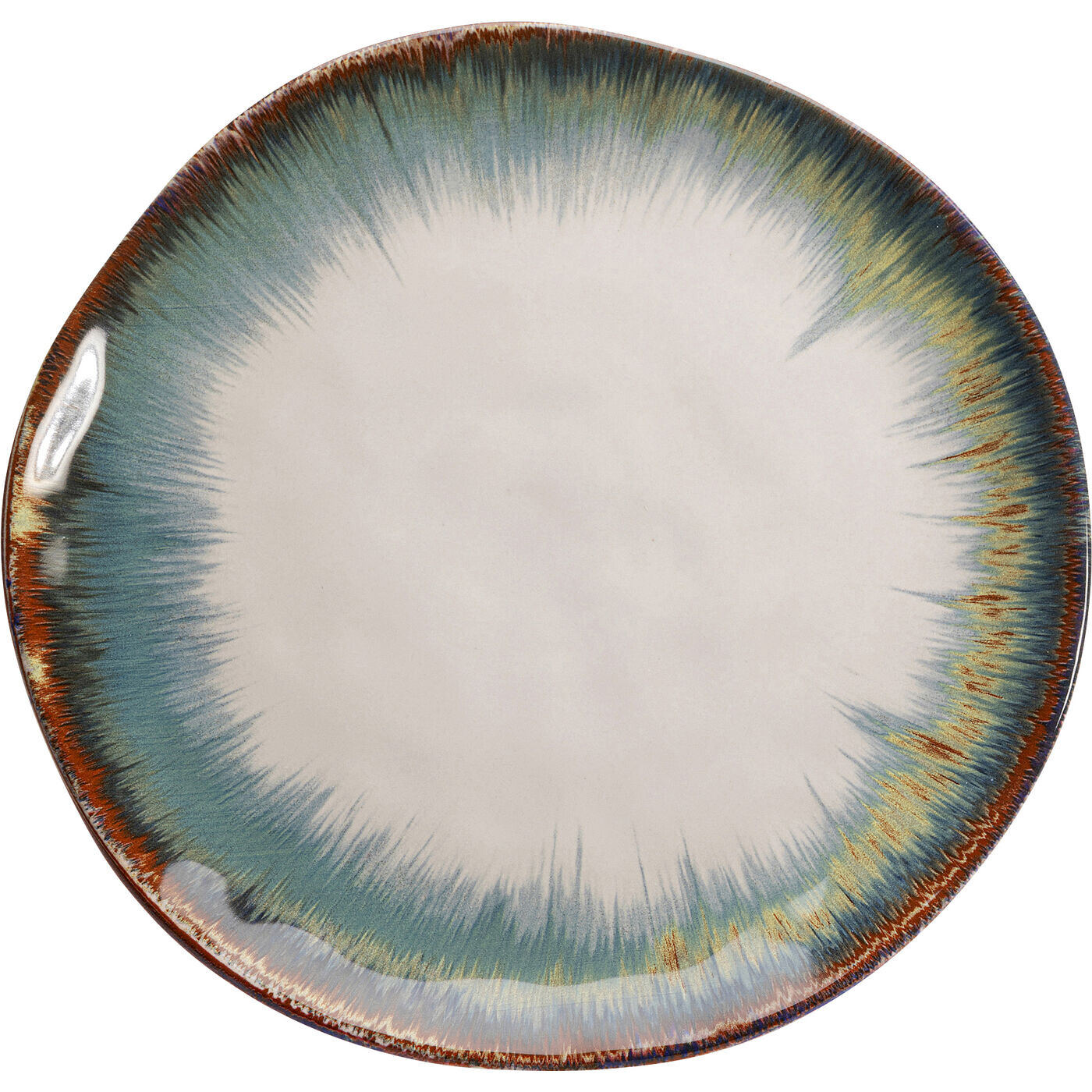Тарелка керамическая бело-серая 26 см Organic &quot;Органический&quot;