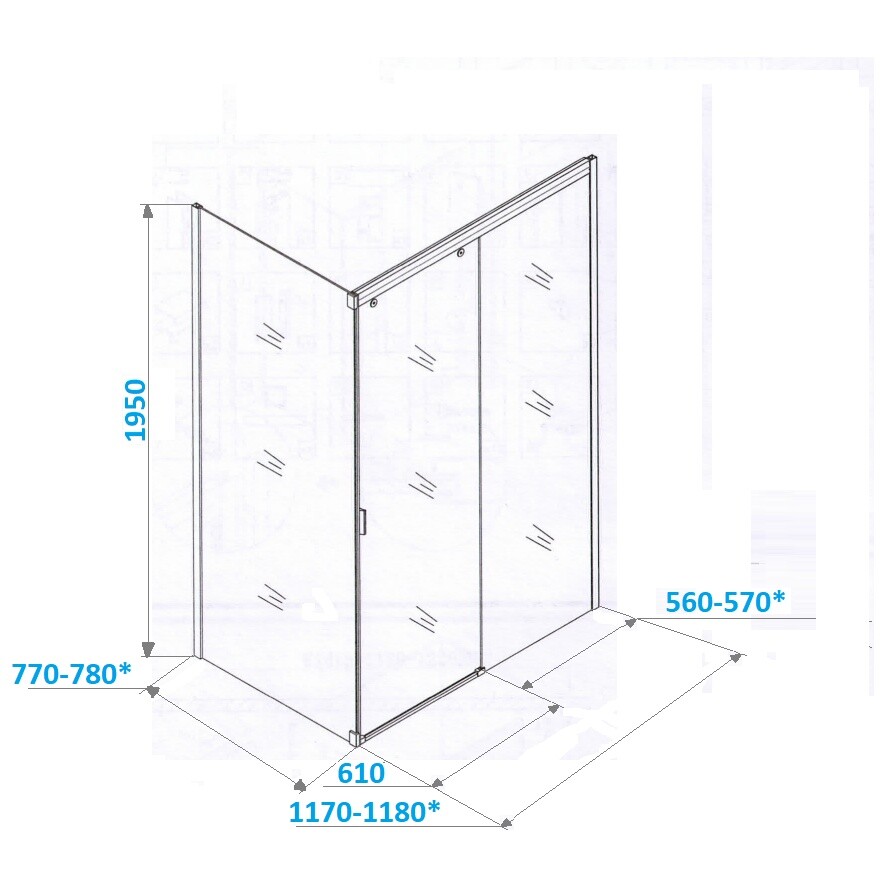 Душевой уголок прямоугольный правый 80x120 см хром Cerutti SPA Marbella 120 R - изображение 7