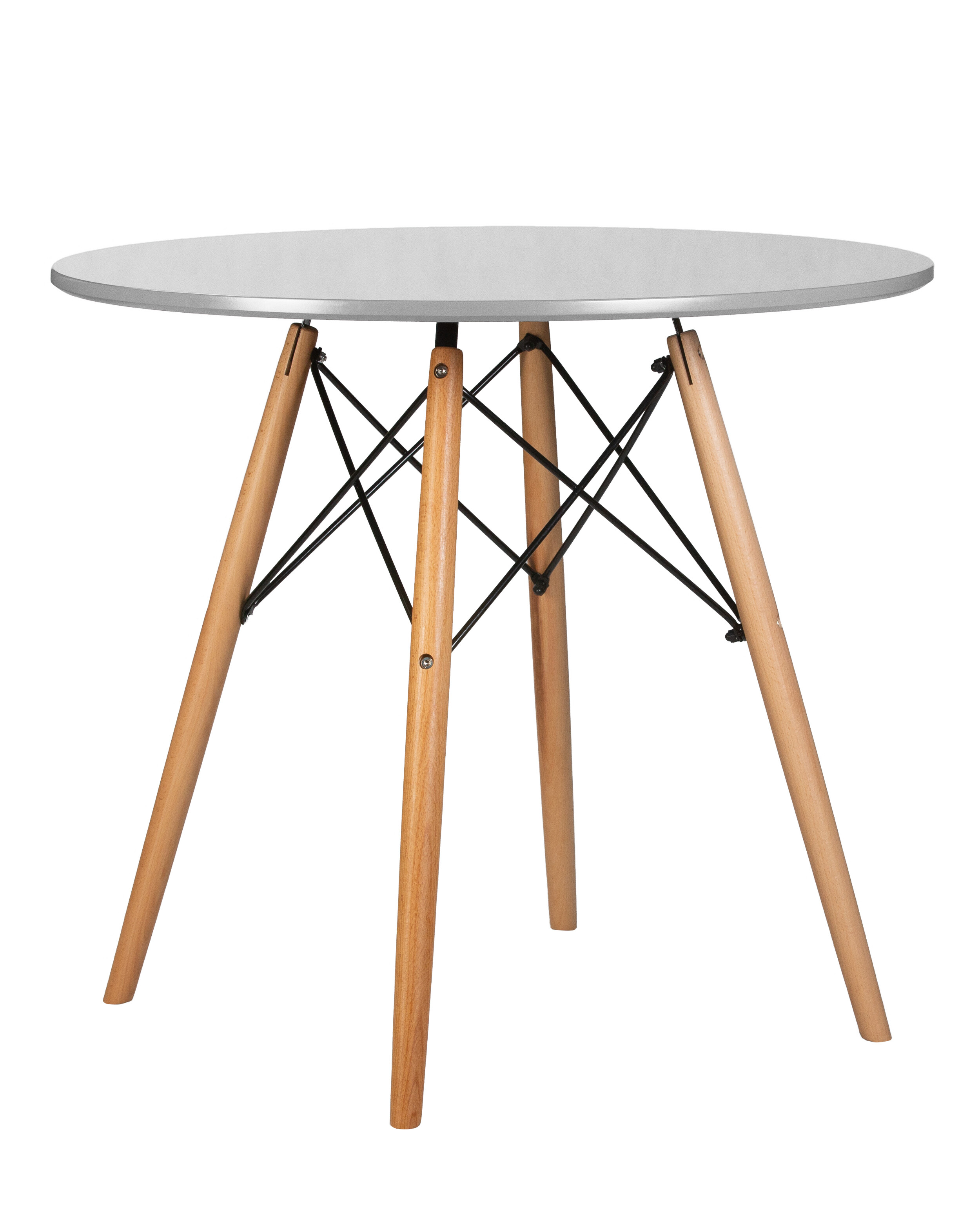 Обеденный стол круглый 80 см светло-серый CHELSEA
