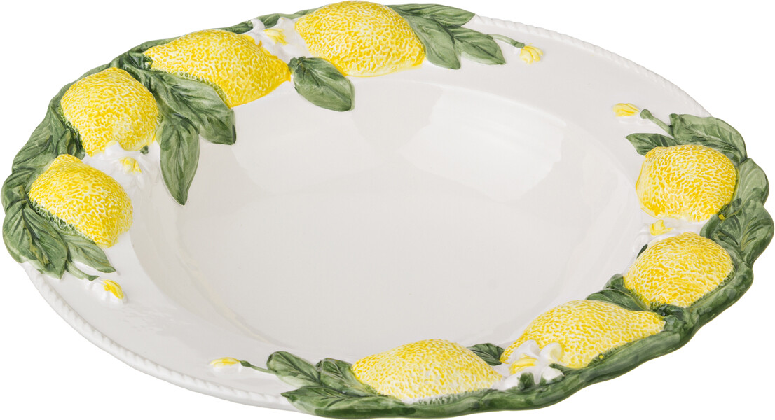 Салатник керамический белый с желтым 30 см &quot;Лимоны&quot;