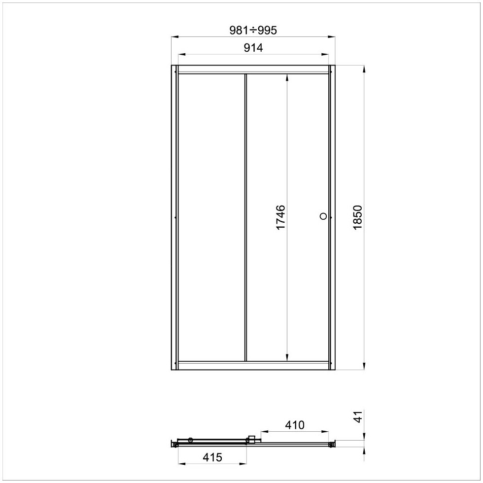 Душевая дверь раздвижная стеклянная 185х100 см белая "Слайд" Triton Щ0000038519 - изображение 2