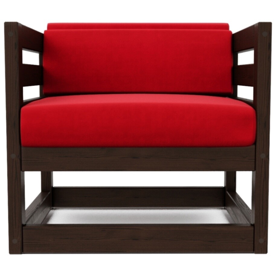 Кресло мягкое деревянное велюр red &quot;Магнус&quot;
