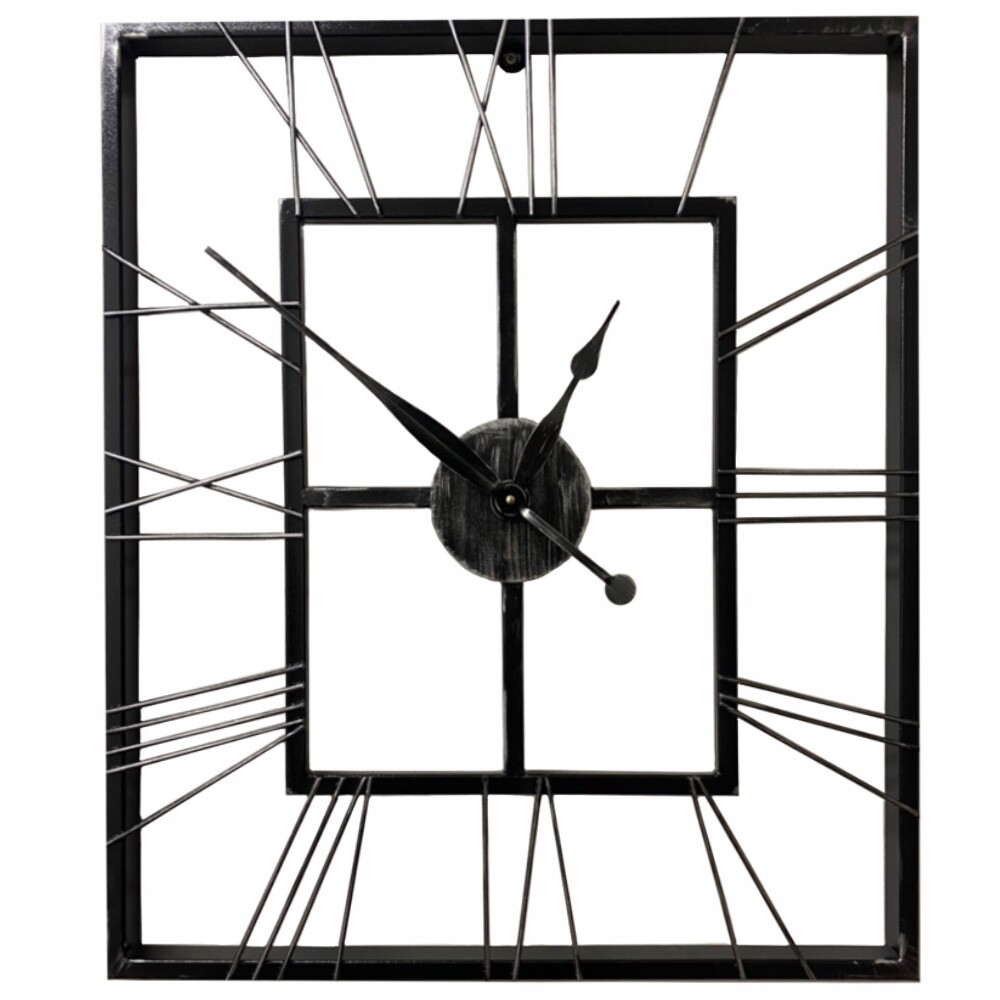 Часы настенные с патиной металлические черные 07-114