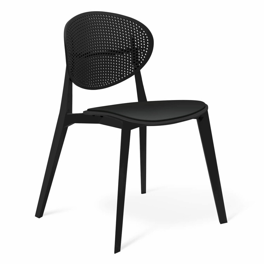 Штабелируемый стул пластиковый с овальной спинкой черный SHT-S111-P
