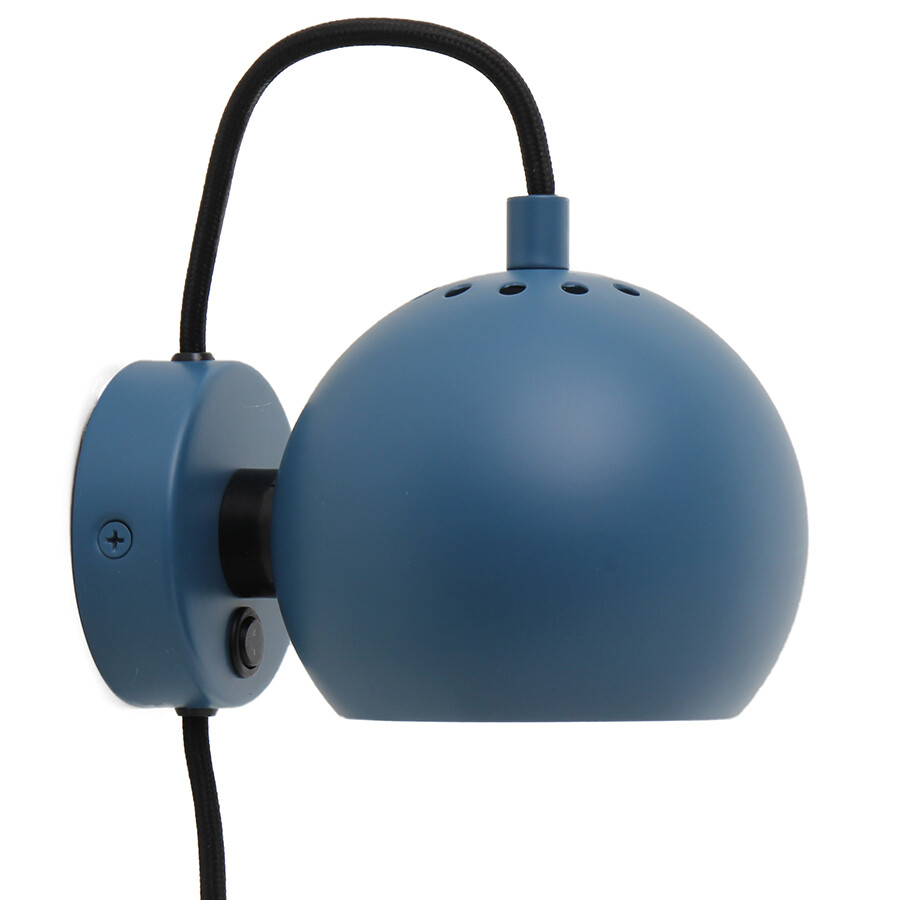 Лампа настенная синяя матовая 12 см Ball