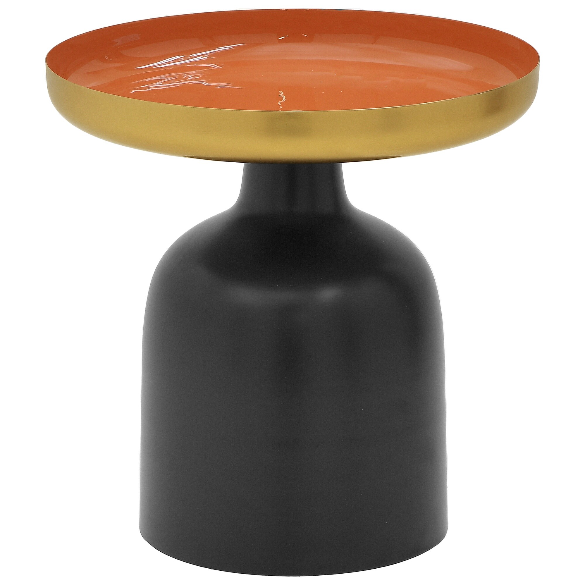 Круглый журнальный столик оранжевый, черный 111622