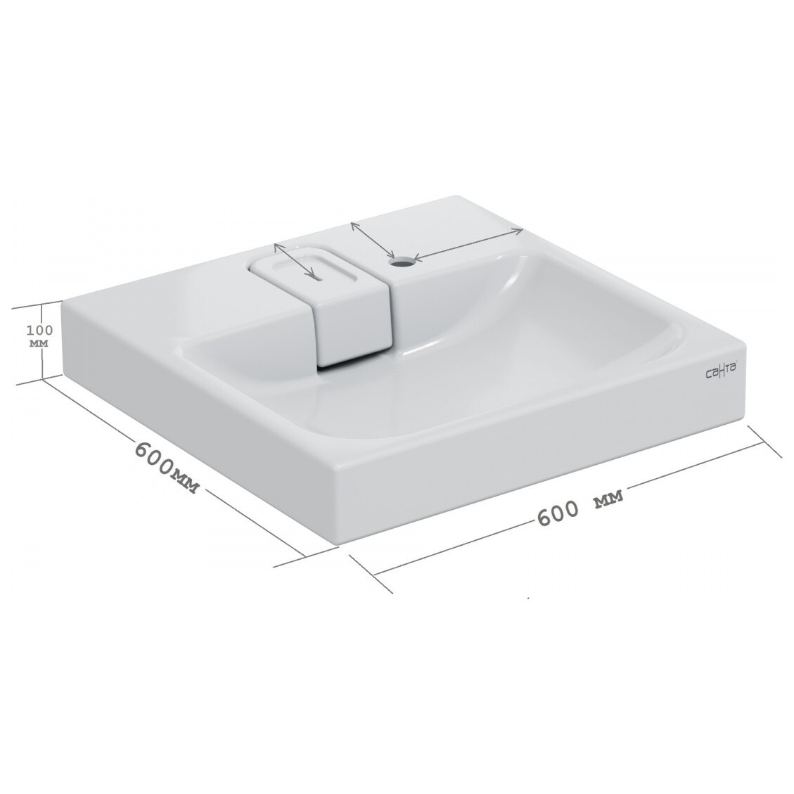 Раковина над стиральной машиной 60х60 см белая СаНта "Венера" 900162 - изображение 4