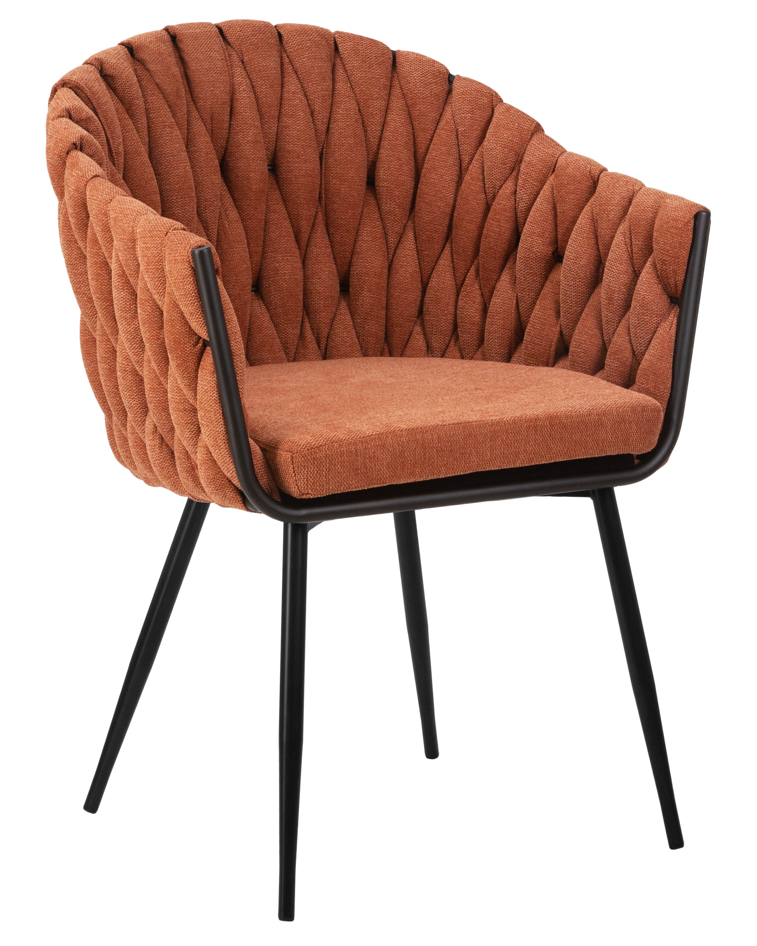 Обеденный стул с мягкими подлокотниками оранжевый MATILDA
