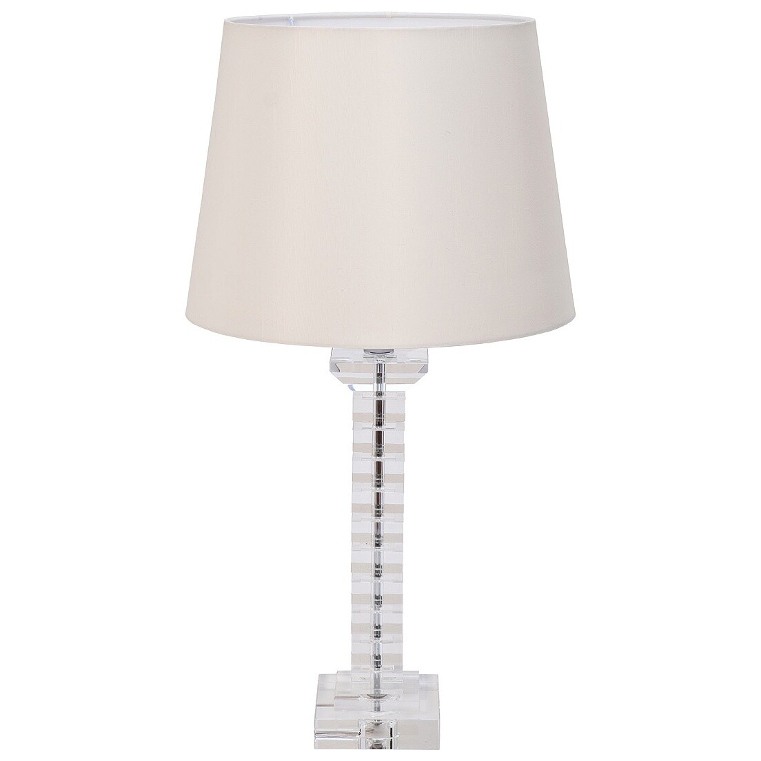 Лампа настольная с абажуром на стеклянной ножке 47х35 см кремовая, прозрачная X3533501