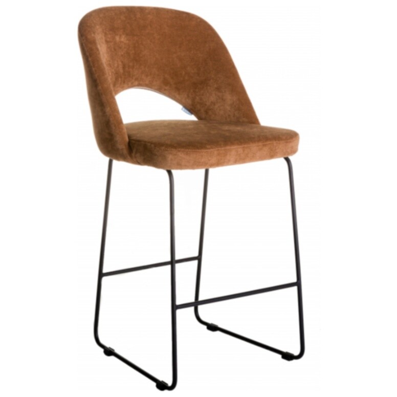 Полубарный мягкий стул коричневый Lars