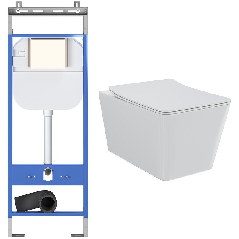 Унитаз подвесной белый Creto Logan L2 1002-001-L2W с инсталляцией Standart 1.1