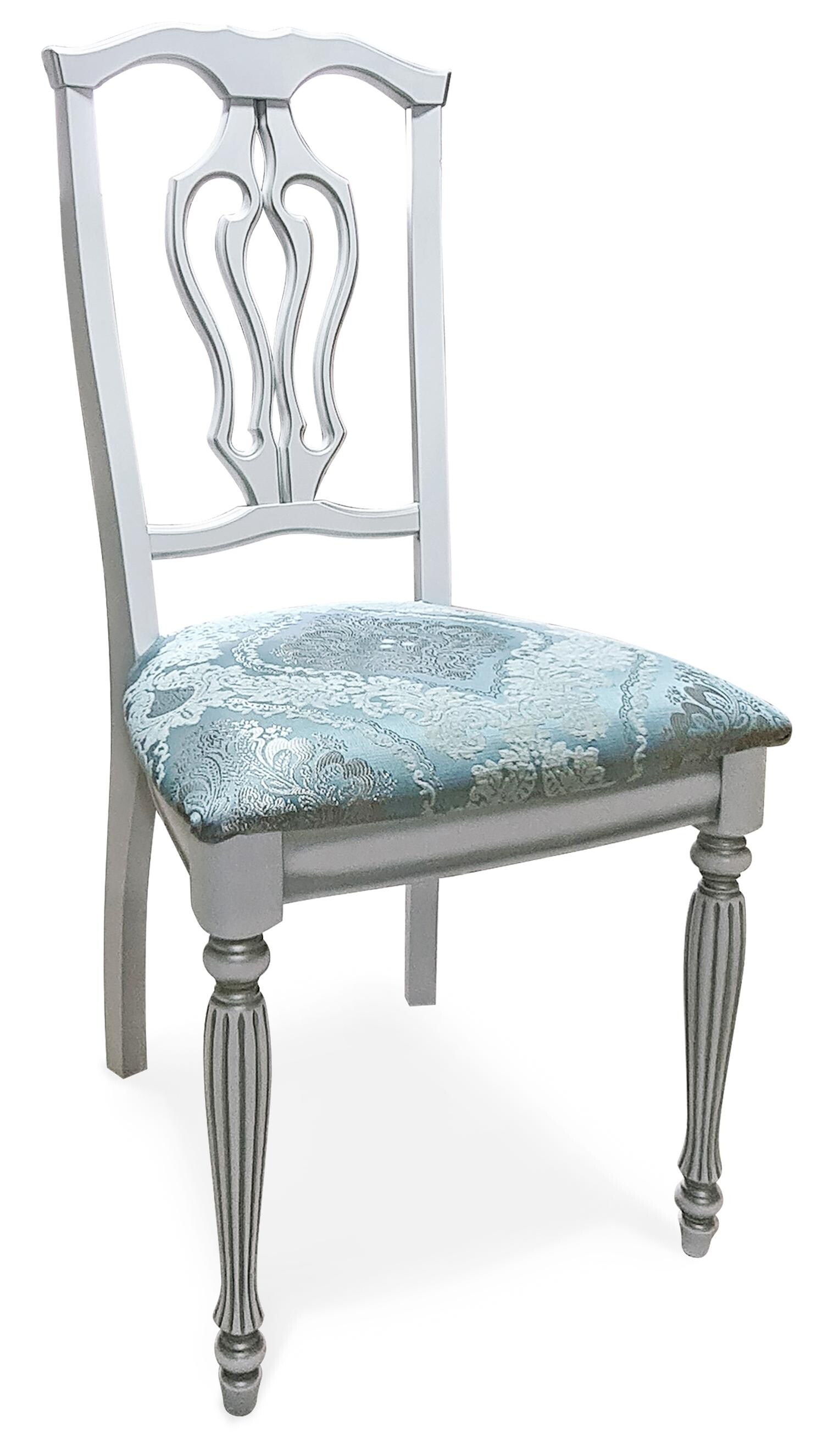 Деревянный стул белый, голубой &quot;Сибарит-11&quot;
