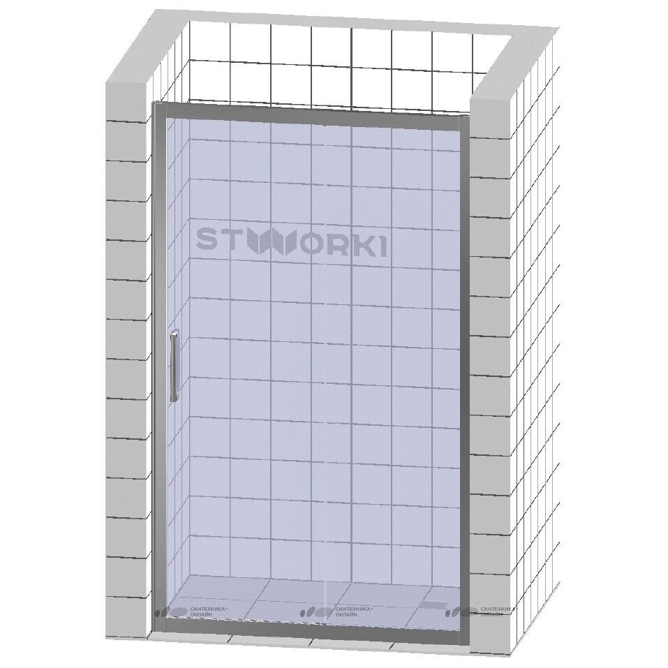 Душевая дверь в нишу 120х200 см хром, прозрачная Stworki "Стокгольм" 3GW234TTKK000 - изображение 7