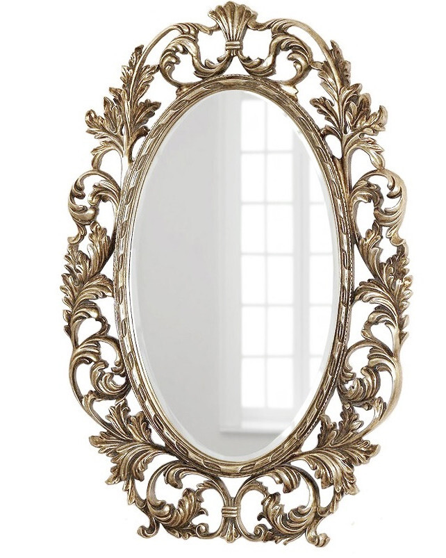 Овальное зеркало настенное серебро &quot;Гойя&quot; Florentine Silver