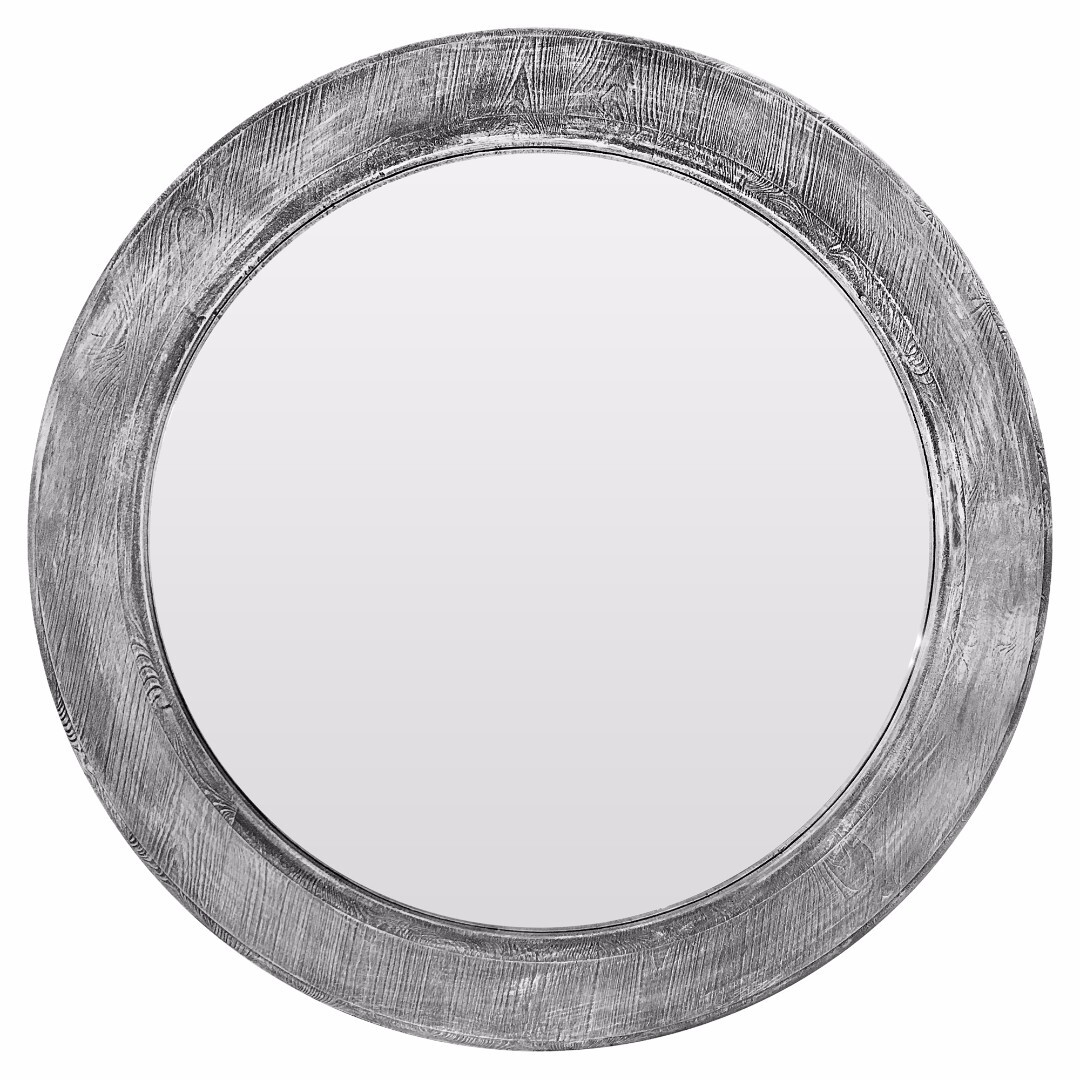 Зеркало круглое серое большое Big window grey