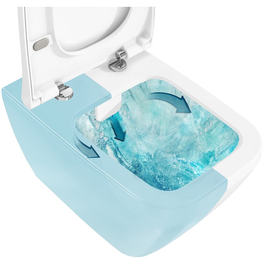 Унитаз подвесной с инсталляцией и кнопкой смыва хром Vitra Integra Square 9856B003-7207 - изображение 6