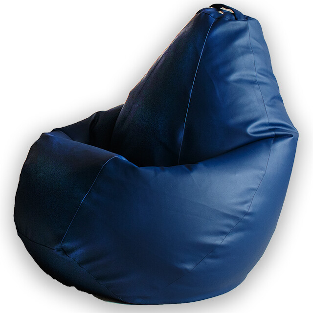 Кресло-мешок XL из экокожи синее &quot;Груша&quot;