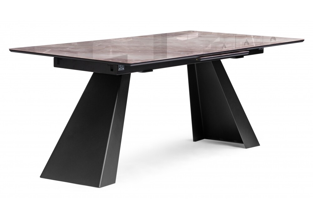 Обеденный стол раздвижной коричневый, черный &quot;Стиг&quot;