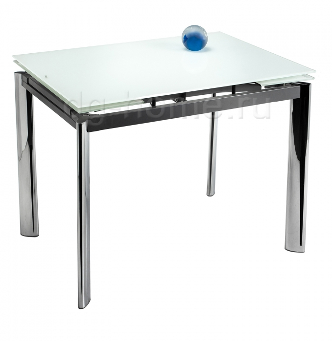 Обеденный стол раздвижной стеклянный экстра белый 100-151 см Cubo