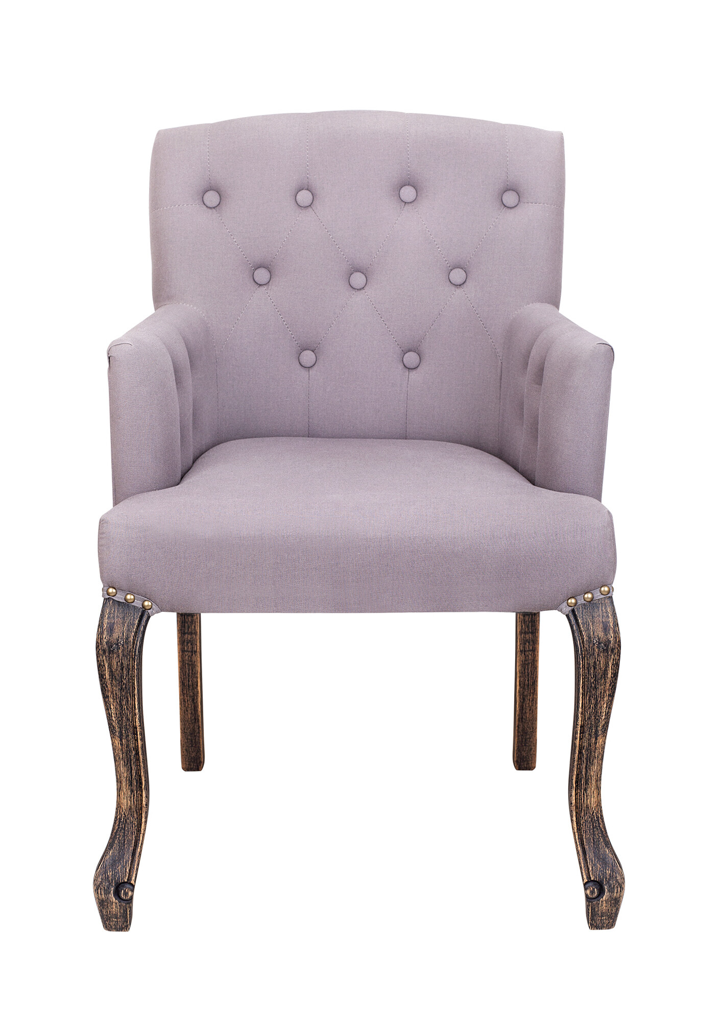 Кресло с мягкими подлокотниками серое Deron Grey Crafted