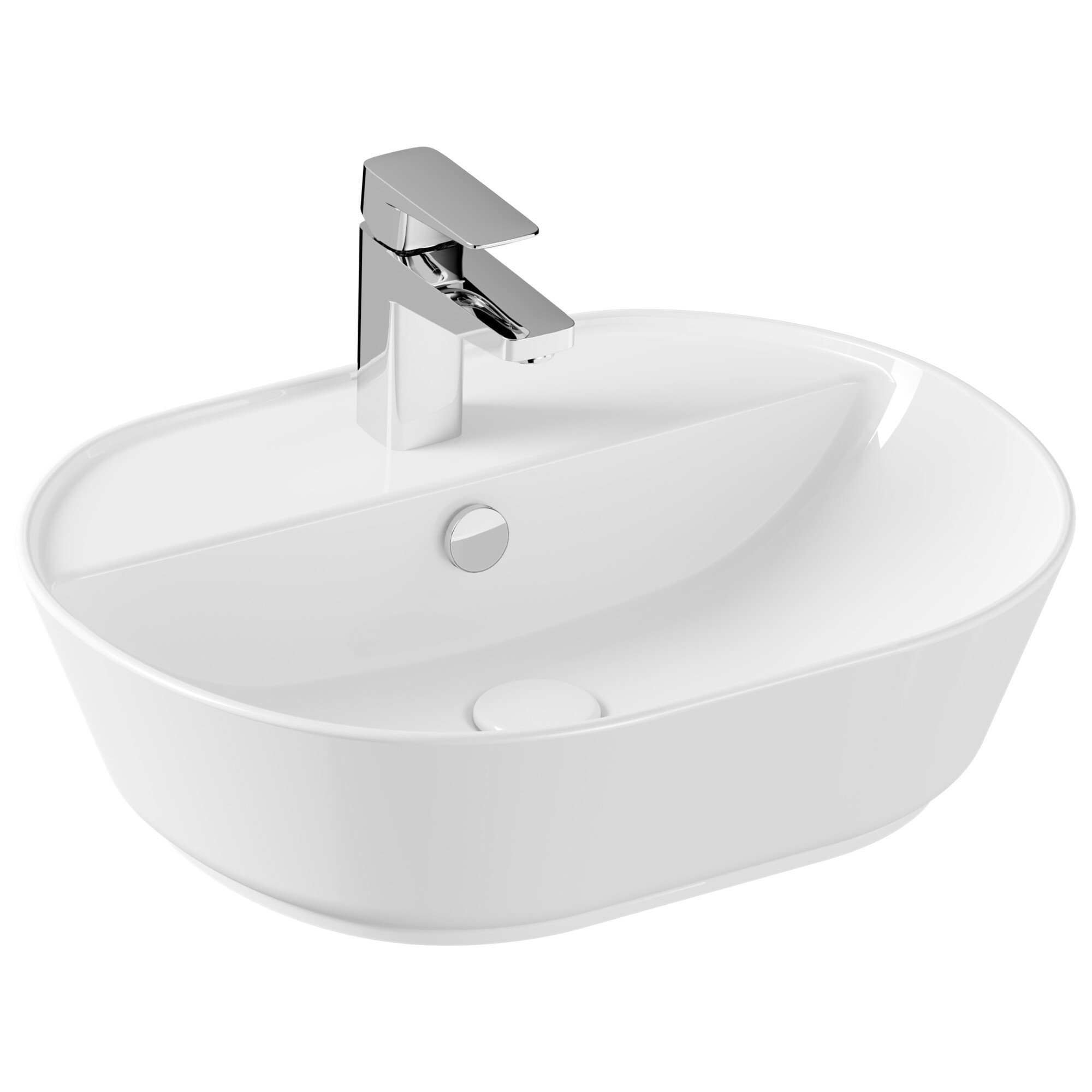 Раковина накладная фарфоровая овальная 43х55 см белая Vitra Geo 7428B003-0001