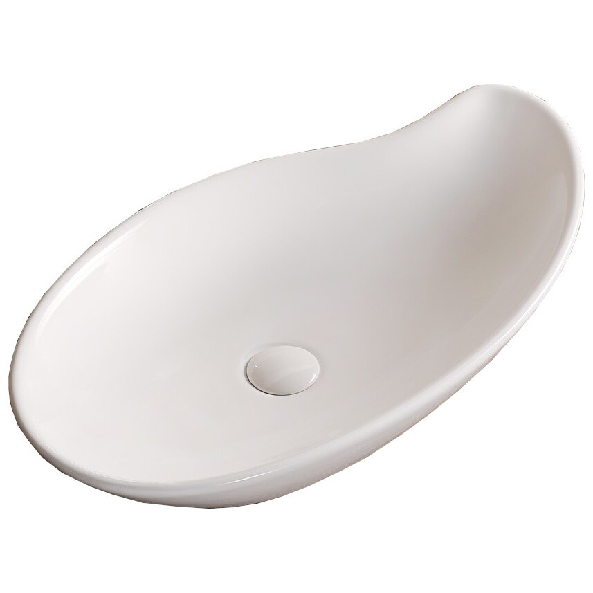 Раковина накладная фарфоровая ассиметричная 38х66 см белая Cerutti SPA CR7265B