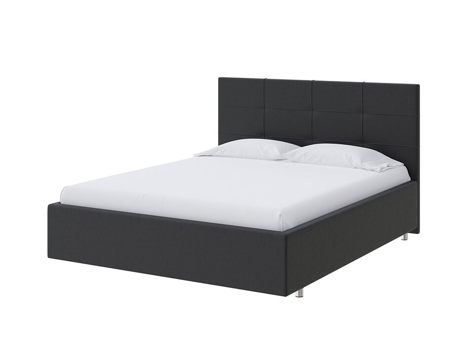 Кровать двуспальная экокожа черная 180x200 см Neo