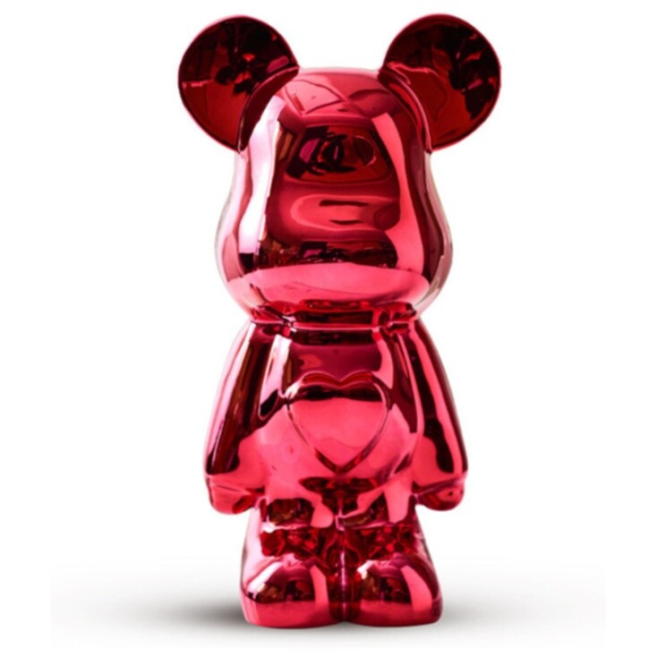 Статуэтка декоративная керамическая 28 см глянцевая красная Lucky Bear