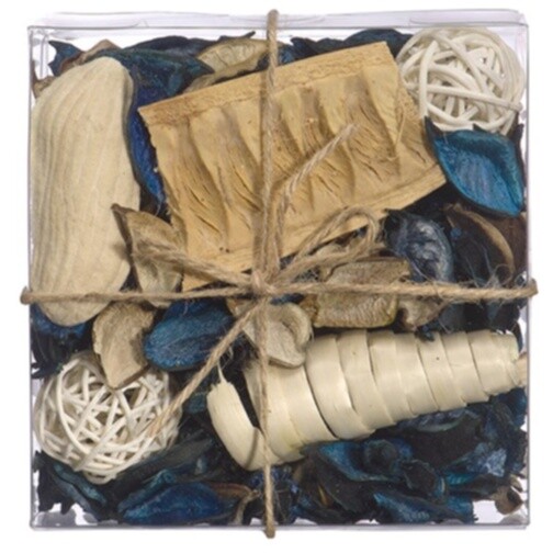 Сухоцветы из натуральных материалов с ароматом морского бриза 6х13х13 см голубые &quot;Вещицы&quot;