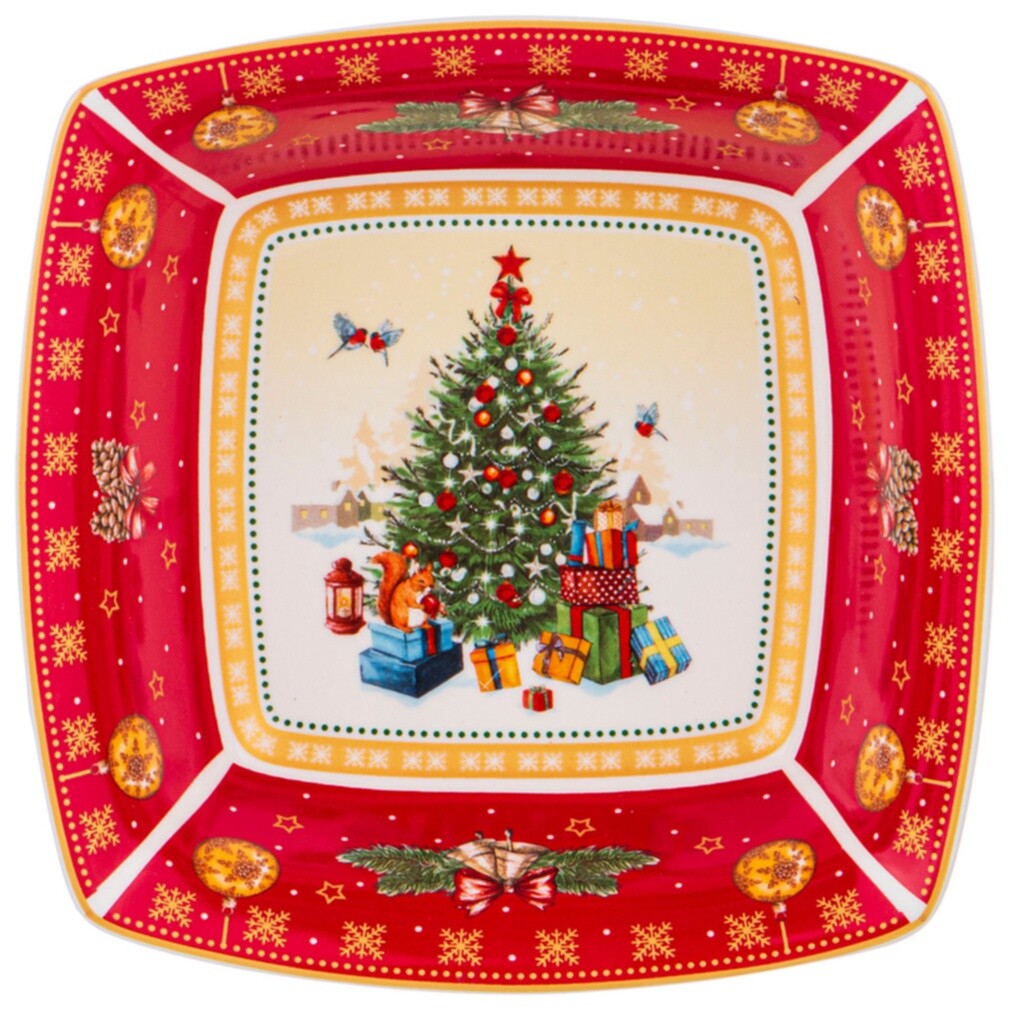 Салатник фарфоровый красный Christmas Collection