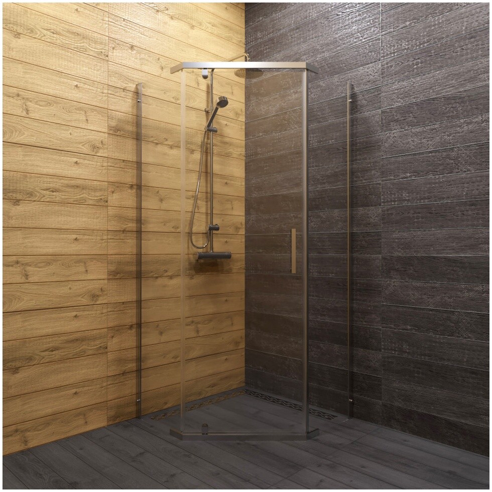 Душевой уголок пятиугольный 100х100 см хром Triton "Дека-Хром" Щ0000056789 - изображение 8